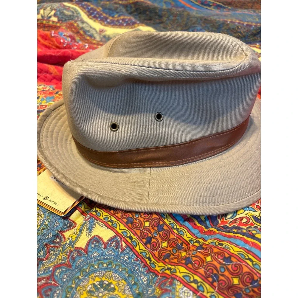 Dorfman Pacific DPC Khaki Cotton Safari Hat Water Repellent UPF 50+ Medium NEW